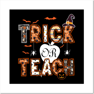 Trick or Teach Cute Halloween Teacher Posters and Art